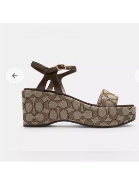 Coach Taupe/Brown Signature Platform Sandals